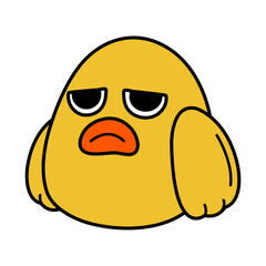 Cute duck character cartoon mascot falling in love