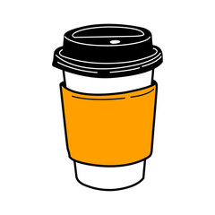 Disposable coffee paper cup icon isolated on white background