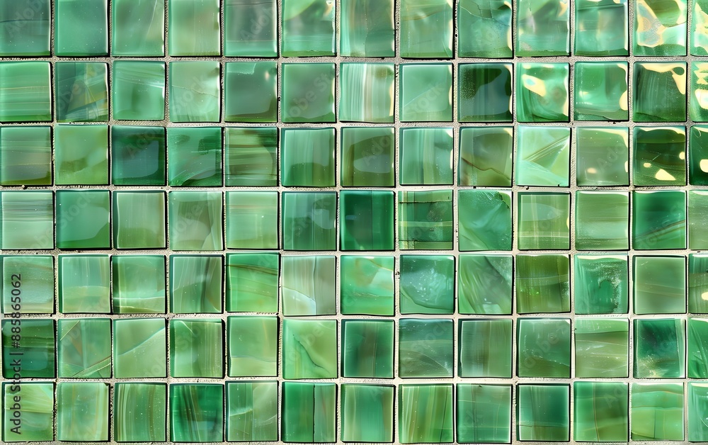 Wall mural Seamless Emerald Green Glass Tile Pattern