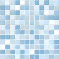 Seamless Light Blue and White Square Tile Mosaic Pattern