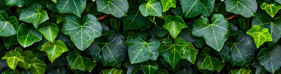 Vibrant Green Ivy Leaves Seamless Pattern