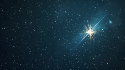 Bright Star Christmas Eve Night Sky