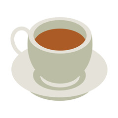 A cup of coffee flat style, coffee cup icon isolated on background