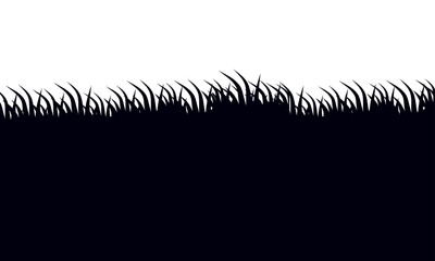 Black Grass Border And Isolated White Background