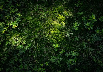 Obraz premium Mossy Grass Texture with Spotlight and Shadows