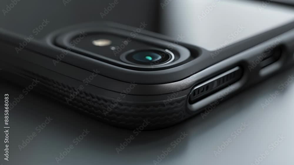 Poster an angled shot of a wireless charging case highlighting the soft shockabsorbing material for added d