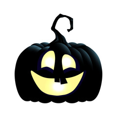 Hand drawn halloween pumpkin illustration on white a background
