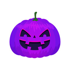 Hand drawn halloween pumpkin illustration on white