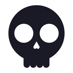 Hand drawn skull silhouette illustration