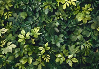 Lush Green Leaves Organic Pattern Design