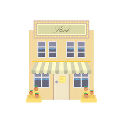 Store building flat design illustration