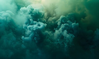 Abstract Green and Blue Smoke Explosion