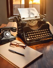 old typewriter with paper