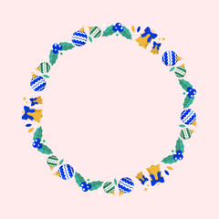 frame template for christmas season celebration, christmas wreath concept