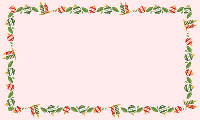 frame template for christmas season celebration, christmas wreath concept
