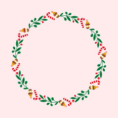 frame template for christmas season celebration, christmas wreath concept