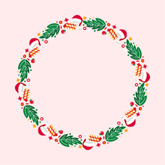 frame template for christmas season celebration, christmas wreath concept