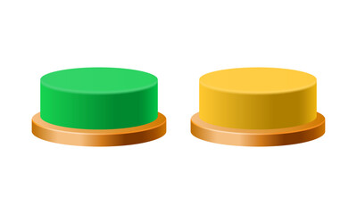 button concept illustration on the white background