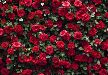 Romantic Red Rose Wall For Valentines Day