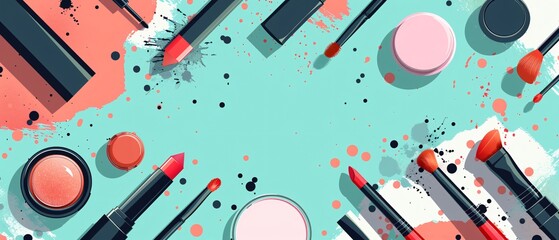Illustration vector of a cosmetics discount offer with elegant, minimalist visuals