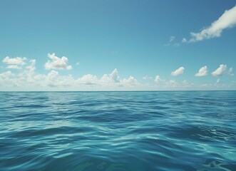 Obraz premium Tranquil Ocean Landscape With Blue Sky