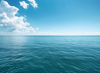 Obraz premium Tranquil Ocean Landscape with Blue Sky