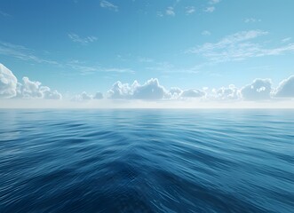 Fototapeta premium Tranquil Ocean Landscape With Blue Sky