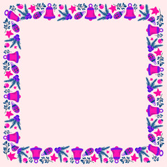 Frame template for christmas season celebration, christmas wreath concept