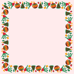 Frame template for christmas season celebration, christmas wreath concept