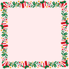 Frame template for christmas season celebration, christmas wreath concept