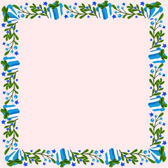 Obraz premium Frame template for christmas season celebration, christmas wreath concept