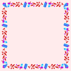 Obraz premium Frame template for christmas season celebration, christmas wreath concept