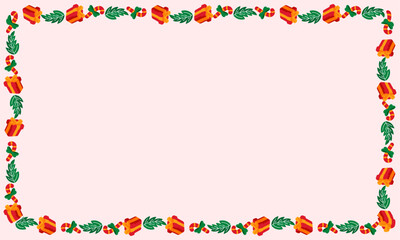 Frame template for christmas season celebration, christmas wreath concept