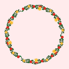 Frame template for christmas season celebration, christmas wreath concept