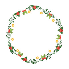 Frame template for christmas season celebration, christmas wreath concept
