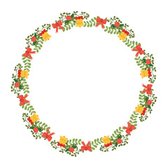 Frame template for christmas season celebration, christmas wreath concept