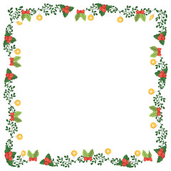 Frame template for christmas season celebration, christmas wreath concept
