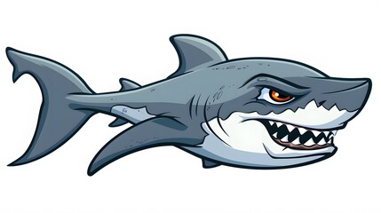 Fototapeta premium shark, fish, animal, sea, vector, ocean, cartoon, isolated, underwater, dolphin, illustration, white, water, fin, blue, predator, nature, marine, swimming, wildlife, art, life, danger, wild, mammal