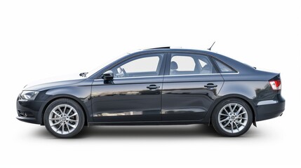 Fototapeta premium Passenger car isolated on a white background, with clipping path. Full Depth of field. Focus stacking, side view.