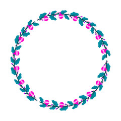 Fototapeta premium Frame template for christmas season celebration, christmas wreath concept
