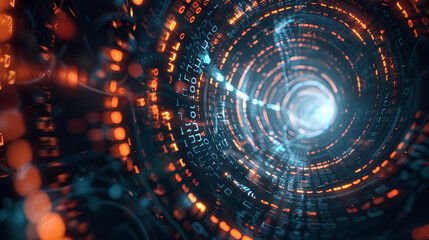 Obraz premium Luminous spiral tunnel
