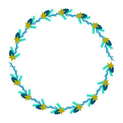 Frame template for christmas season celebration, christmas wreath concept