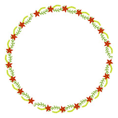 Frame template for christmas season celebration, christmas wreath concept