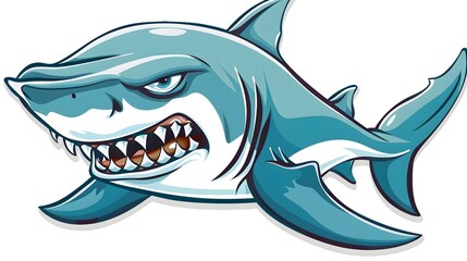 Naklejka premium shark, fish, animal, sea, vector, ocean, cartoon, isolated, underwater, dolphin, illustration, white, water, fin, blue, predator, nature, marine, swimming, wildlife, art, life, danger, wild, mammal