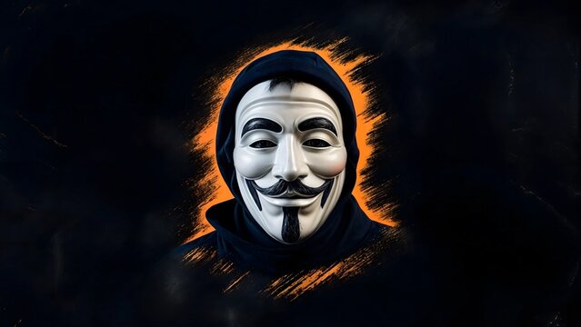 Hacker with anonymous mask