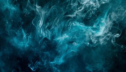 Obraz premium Abstract Blue Teal Smoke Swirls Cinematic