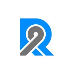 the logo consists of the letter R and number 9. Abstract, outline and elegant.