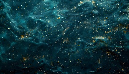 Fototapeta premium Abstract Dark Blue Green Background With Golden Glitter