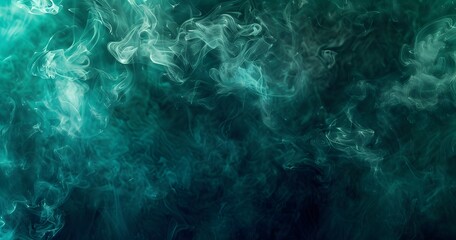 Abstract Green and Cyan Smoke Background