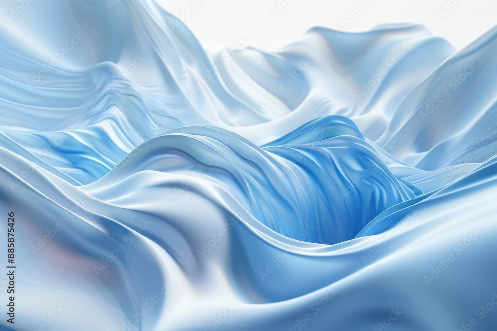 Poster vibrant abstract 3d blue graphic waves creating a stunning visual experience, perfect for modern des